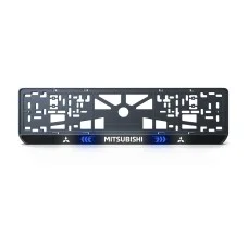 Номерная рамка Mitsubishi стиль #3 из высококачественного ABS пластика Ledos выглядит как LCD дисплей