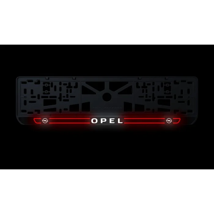 Номерная рамка Opel стиль #5 из высококачественного ABS пластика Ledos выглядит как LCD дисплей