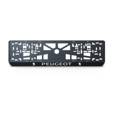Номерная рамка Peugeot стиль #1 из высококачественного ABS пластика Ledos выглядит как LCD дисплей