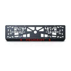 Номерная рамка Peugeot стиль #2 из высококачественного ABS пластика Ledos выглядит как LCD дисплей