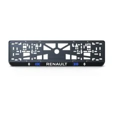 Номерна рамка Renault стиль #3 із високоякісного ABS пластику Ledos виглядає як LCD дисплей.