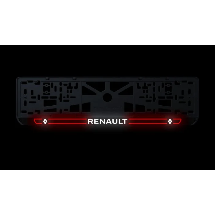 Номерная рамка Renault стиль #5 из высококачественного ABS пластика Ledos выглядит как LCD дисплей
