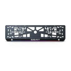 Номерная рамка Seat стиль #7 из высококачественного ABS пластика Ledos выглядит как LCD дисплей