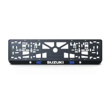 Номерная рамка Suzuki стиль #3 из высококачественного ABS пластика Ledos выглядит как LCD дисплей