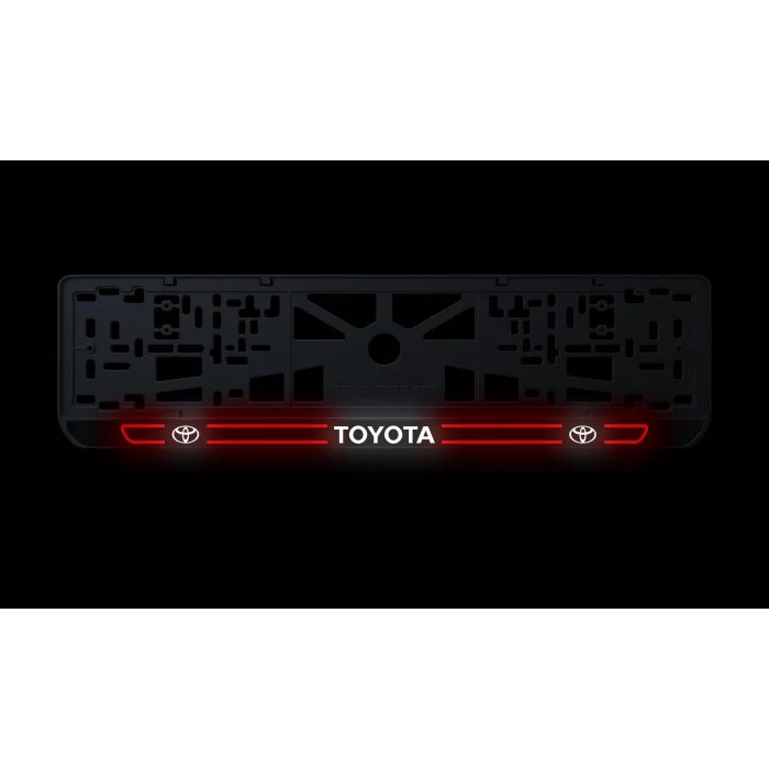 Номерная рамка Toyota стиль #5 из высококачественного ABS пластика Ledos выглядит как LCD дисплей