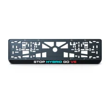 Номерная рамка STOP HYBRID GO V6 из высококачественного ABS пластика Ledos выглядит как LCD дисплей