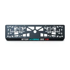 Номерная рамка STOP HYBRID GO V8 из высококачественного ABS пластика Ledos выглядит как LCD дисплей