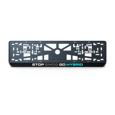 Номерная рамка STOP SMOG GO HYBRID из высококачественного ABS пластика Ledos выглядит как LCD дисплей