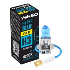 Галогеновая лампа Winso H3 12V 55W PK22s HYPER BLUE 4200K