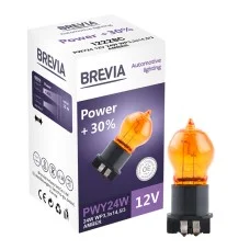 Галогеновая лампа Brevia PWY24W 12V 24W WP3,3x14,5/4 AMBER Power +30% CP