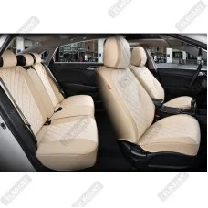 Накидки на сиденья авто 3D Elegant полный комплект Бежевые (авточехлы SORRENTO 5D)