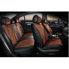 Накидки на сиденья авто 3D Elegant полный комплект Кофейные (авточехлы TORINO 3D)