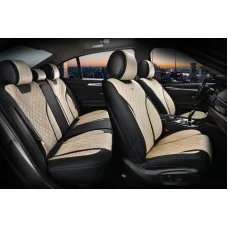 Накидки на сиденья авто 3D Elegant полный комплект Бежевые (авточехлы TORINO 3D)