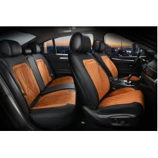 Накидки на сиденья авто 3D Elegant полный комплект Кофейка (авточехлы MODENA 3D)