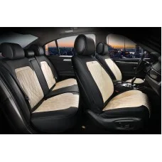Накидки на сиденья авто 3D Elegant полный комплект Бежевые (авточехлы MODENA 3D)