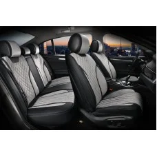 Накидки на сиденья авто 3D Elegant полный комплект Серые (авточехлы TORINO 3D)