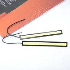 DRL COB 17см Белый на скотче 12v (2шт) черный корпус