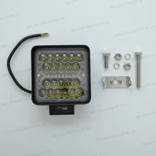 Фара-LED Квадрат 66W 110*110*45mm (3W*22) 10-30V Дальнее/SPOT Cree+ДХО+Ожитель Черный(1-66W) (1шт)