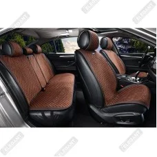Накидки на сиденья авто из алькантары Elegant TRENTO Кофейный Полный комплект