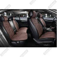 Накидки на сиденья авто из алькантары Elegant ANCONA Кофейный Полный комплект