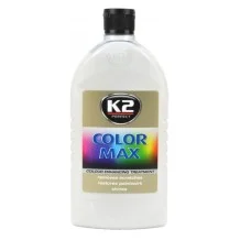 Полироль для авто K2 500мл в бутылке крем скрывает цанапины Color Max белый