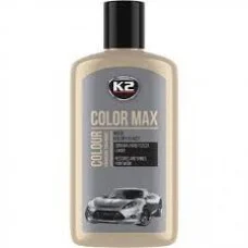 Полироль для авто K2 250мл в бутылке крем скрывает цанапины Color Max серебрянный